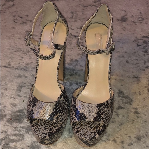 Topshop- Snake Skin Open-toe Pumps- Size 40 - Picture 3 of 7